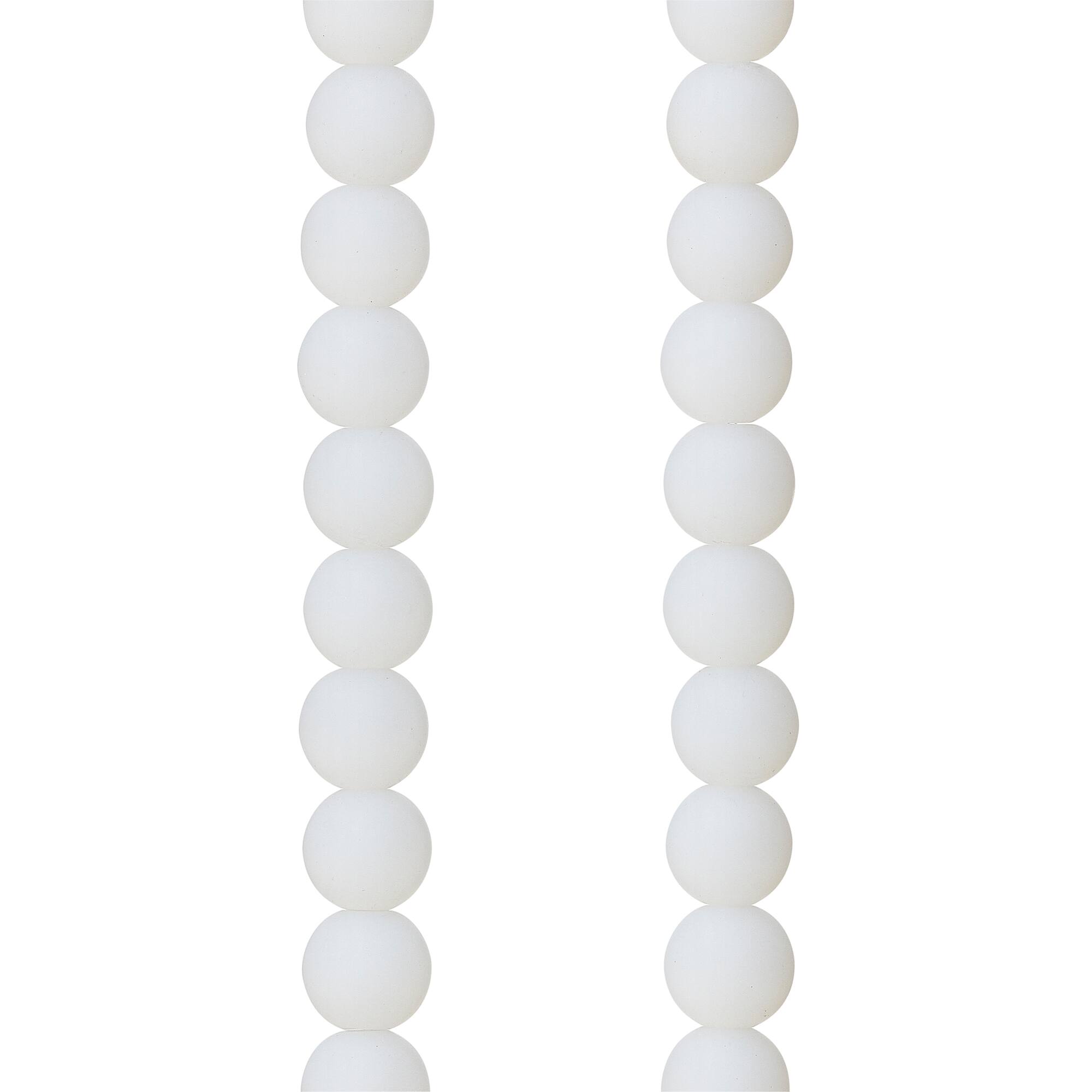 Opaque White Glass Round Beads, 8mm by Bead Landing™